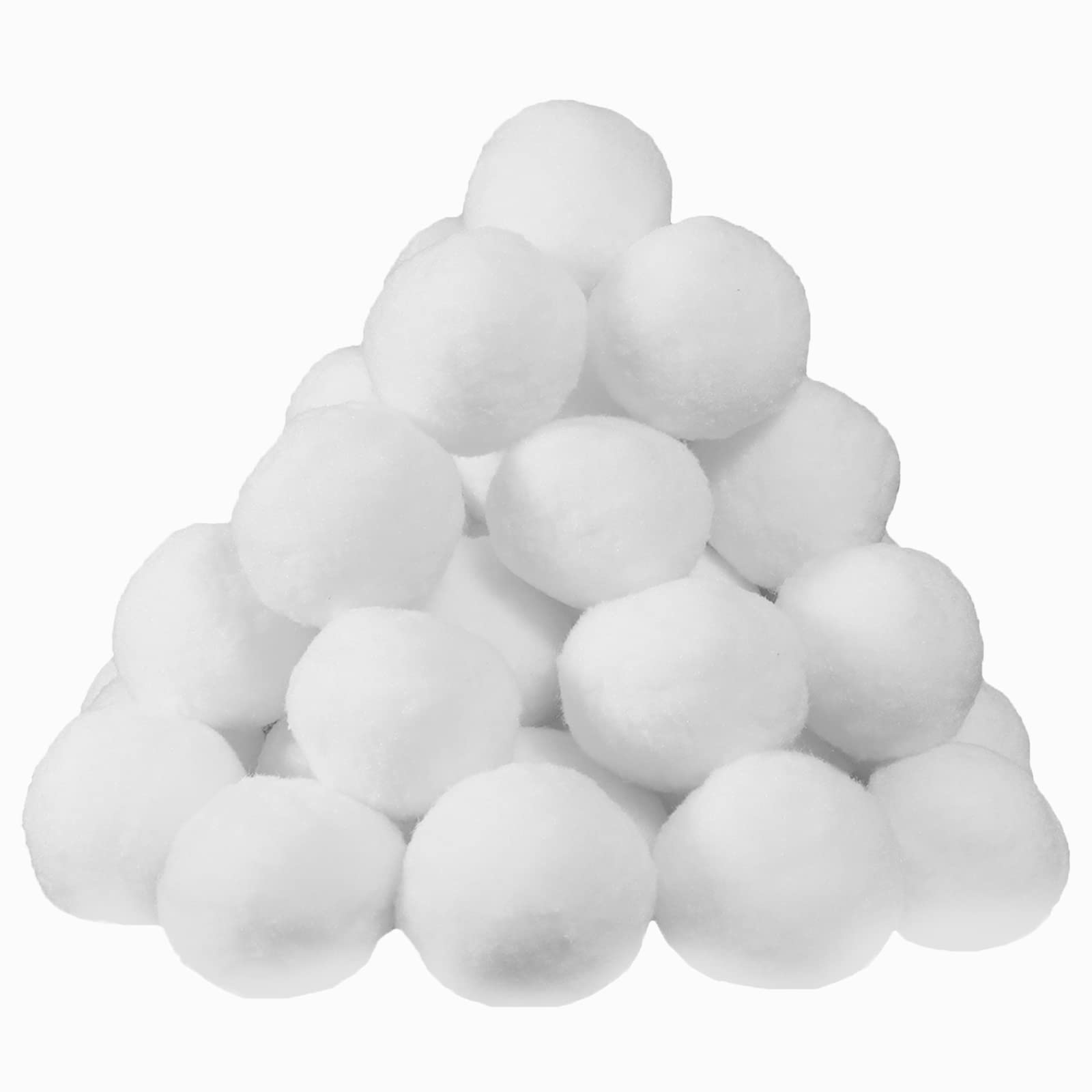 50 Pack Kids Snowball Indoor Snowball Fight,Fake Snowballs Winter Xmas Decoration,2.7 Inch Realistic White Plush Snow Balls for Kids Adults Indoor Outdoor Game