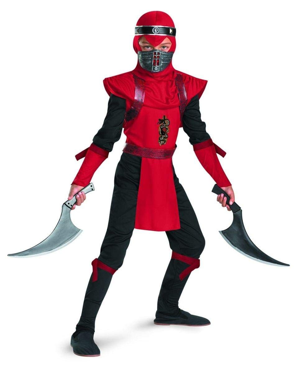 Shadow Ninjas Night Fury Red Viper Ninja Deluxe Boys Costume, 7-8