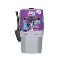 Litter Genie Plus Pail (Silver) | Cat Litter Box Waste Disposal System for Odor Control | Includes 1 Square Refill Bag