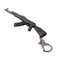  Juvale 6 Pack Mini Gun Keychains for Men, Silver Metal