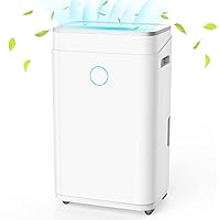 4500 Sq. Ft Dehumidifiers for Large Room and Basements, 50 Pints Dehumidifier with Drain Hose, Auto Shut Off and Defrost Function, 1.7 Gallon Tank, Intelligent Humidity Control & 24H Timer