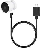 Power Adapter Compatible with Google Nest Cam Outdoor or Indoor, Battery - 6.5ft/2m Weatherproof Outdoor Charger Cable Power Your Nest Cam (Battery) Continuously- Black