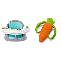 Infantino Music & Lights 3-in-1 Discovery Seat and Booster - Convertible, Infant Activity & Lil' Nibbles Textured Silicone Baby Teether - Sensory Exploration and Teething Relief