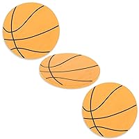 Set of 3 Painted Finished Wooden Basketball Shapes Cutouts DIY Crafts 3.25 Inches