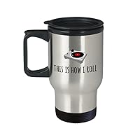 Record Collector Gift - LP Collector Present - Vinyl Lover Gift - Audiophile Travel Mug - DJ Gift - This Is How I Roll Turntable