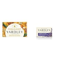 Yardley Oatmeal and Almond Bar Soap, Oatmeal & Almond, 4 Ounce & London English Lavender Naturally Moisturizing Bath Bar, 4.25 ounce