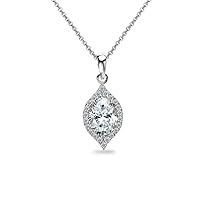 2.00ct Brilliant Oval Cut, VVS1 Clarity, Moissanite Diamond, 925 Sterling Silver, Pendant Necklace with 18