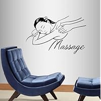 Wall Vinyl Decal Home Decor Art Sticker Massage Word Spa Salon Therapy Girl Woman Health Body Care People Relax Room Removable Stylish Mural Unique Design 1651