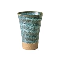 Yamakatsu Mino Pottery Tumbler, Choose from 3 Types, 15.2 fl oz (430 ml), Mino Kiln Hen Present, Wooden Box, Made in Japan, Blue MIN-1081B
