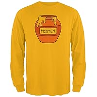 Old Glory Honey Bear Costume Honeypot Jar of Honey, Halloween T-Shirts for Men, Long Sleeve, Halloween Costume, Gold, Cotton