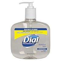 Dial 1937891 Antimicrobial Liquid Hand Soap, Sensitive Skin, Pump, 16 oz. (Pack of 12)