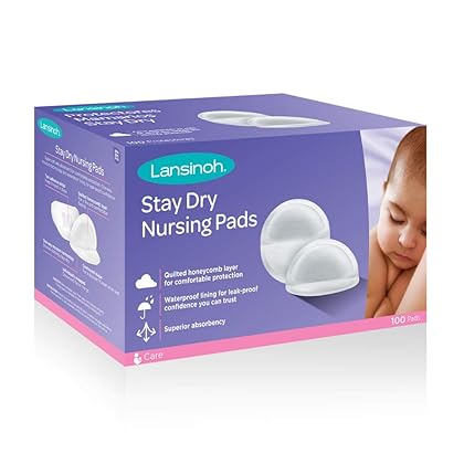 Lansinoh Stay Dry Disposable Nursing Pads, 100 Count