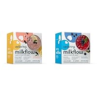 UpSpring Milkflow Breastfeeding Supplement Drink Mixes | Fenugreek-Free | Moringa | Elderberry Lemonade & Blueberry Acai Flavors | Lactation Supplements*