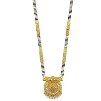 Presents Ethnic Traditional One Gram Gold Glorious Long Chain Black Beads 30 Inch Long Mangalsutra/Tanmaniya/Nallapusalu/Mangalsutra for Women #Frienemy-1720