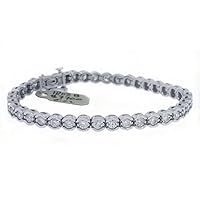 14k White Gold 6.02 Carat Round Diamond Tennis Bracelet