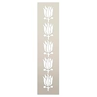 Medieval Lotus Seed Band Stencil by StudioR12 | Craft DIY Flower Backsplash Pattern Home Decor | Paint Wood Sign Reusable Mylar Template | Select Size (30 x 7 inch)