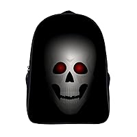 Skull with Red Eyes Laptop Backpack with Multi-Pockets Waterproof Carry On Backpack for Work Shopping Unisex 16 Inch
