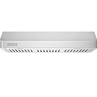 Empava Ducted Range Hood Under Cabinet 36 Inch, Kitchen Stove Vent with Dual Sealed Aluminum Motor 3-Speed, 500 CFM, Push Button Control, Permanent Filters, Stainless Steel, EMPV-RH12