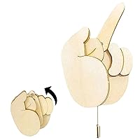 Funny Wooden Finger Brooch Pin Diy Kit Cool Finger Gifts For Men Women Boys Funny Pins For Clothes Bag