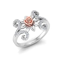 Flower Desing Ring For Women And Girls In 14k Solid Gold Ring Diamond Size 1.00 MM 1.5 MM Diamond Weight 0.20526 CTW Gold Weight 4.104 GM Diamond Piece 46