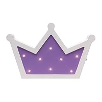 Crown LED Light Wall Decor, Queen Princess Kings Shaped Sign-Lighted,Crown Decor for Birthday Wedding Party, Christmas, Kids Room, Living Room Decor (Purple)