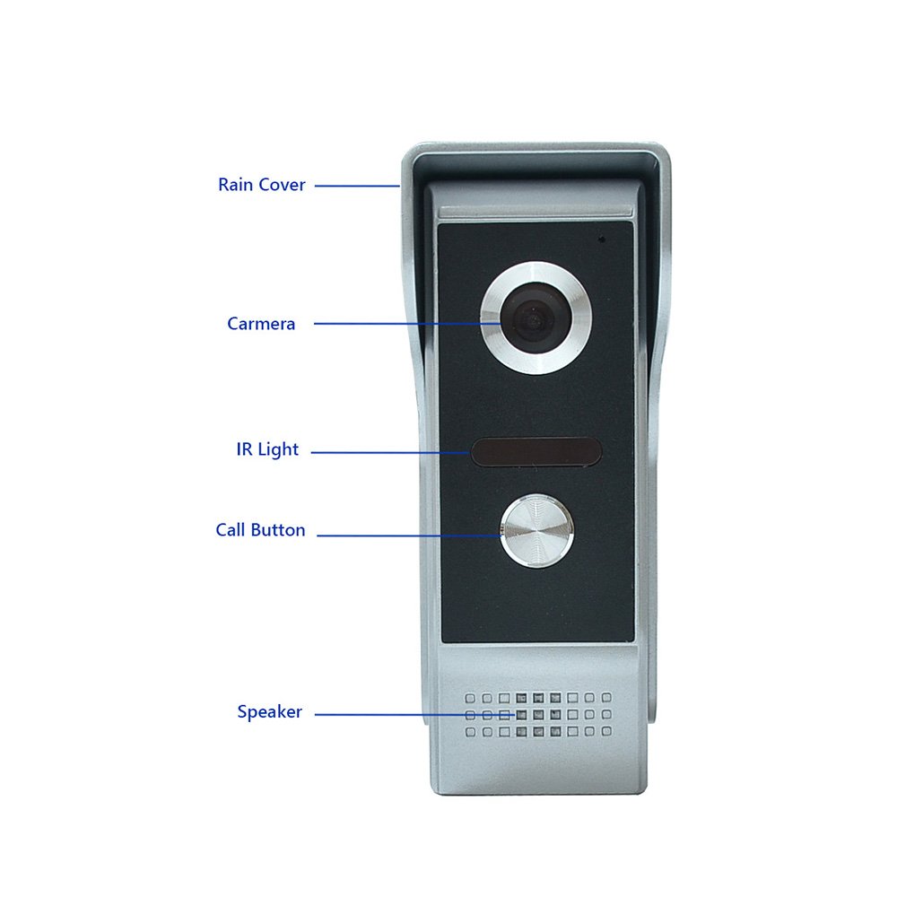 AMOCAM Wired Video Intercom System, 7 Inches Video Doorbell Door Phone System, Wired Video Door Phone HD Camera Kits Support Unlock, Monitoring, Dual-Way Intercom for Villa Home Office Apartment
