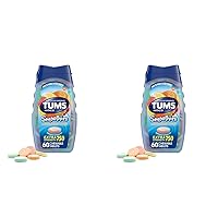 TUMS Smoothies Extra Strength Antacid Chewable Tablets for Heartburn Relief, Assorted Fruit - 60 Count (Pack of 2)