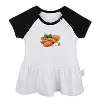 Nut Almond Pattern Cute Dresses, Newborn Infant Baby Girls Princess Dress, Toddler Kids Novelty Ruffles Cotton Clothing