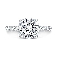 4.50 CT Cushion Moissanite Engagement Ring Wedding Eternity Band Vintage Solitaire Halo Setting Silver Jewelry Anniversary Promise Ring Gift