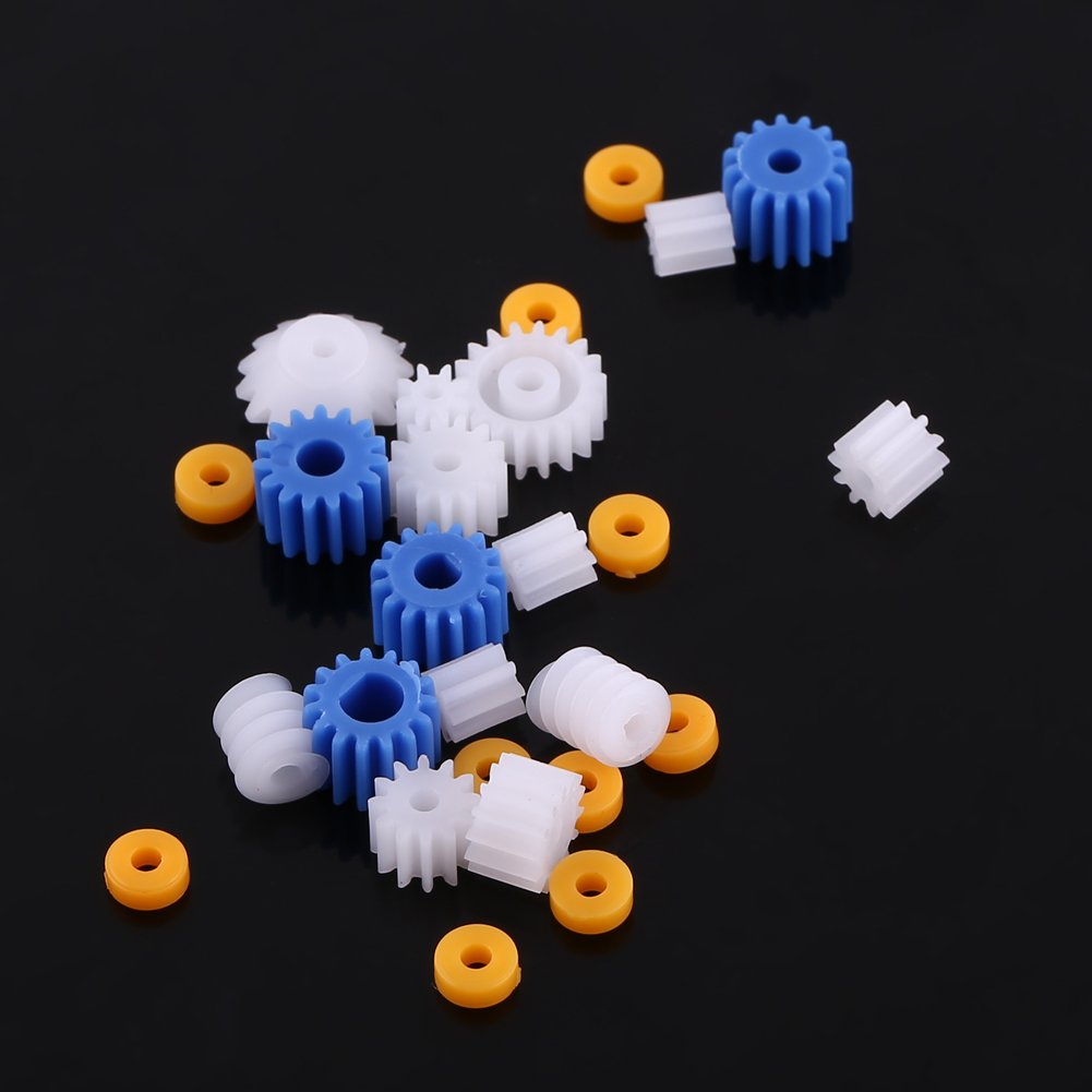 Spindle Gear, 26pcs Plastic Spindle Worm Gear & Sleeve for Aircraft Motor Car Toy Model 2MM/2.3MM/3MM/3.17MM/4MM, spur Gears