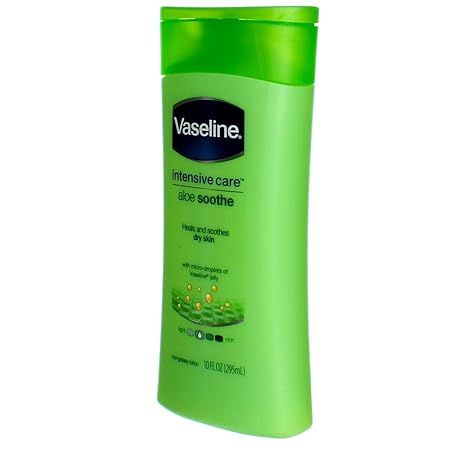 Vaseline Intensive Care Lotion 10 Ounce Aloe Soothe (Dry Skin) (295ml) (2 Pack)