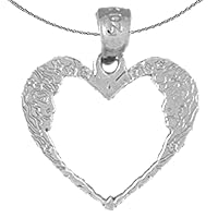 Silver Moon Heart Necklace | Rhodium-plated 925 Silver Moon Heart Pendant with 18