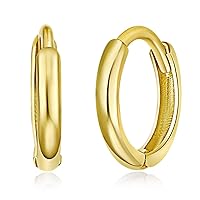 Extra Small 14k Yellow or White Gold 1.5mm Thickness Huggie Earrings (8 x 8 mm)