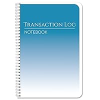 Transaction Log Book/Transactions Notebook/Ledger/Register - Wire-O, 100 Pages, 6