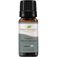 Plant Therapy Organic Black Spruce 10 mL (1/3 oz) Essential Oil 100% Pure, Undiluted, Therapeutic Grade
