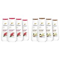 Body Wash Rejuvenating Pomegranate & Hibiscus 4 Count for Renewed & Body Wash Pampering Shea Butter & Vanilla 4 Count for Renewed, Healthy-Looking Skin Gentle Skin Cleanser