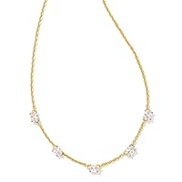 Kendra Scott Cailin Crystal Strand Necklace in White Cubic Zirconia, Fashion Jewelry For Women