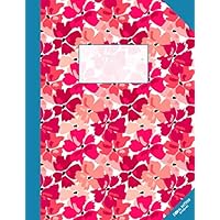 Floral Pattern Notebook: Floral notebook with Pink Flowers design and Blue spine, gifts for women and girls, 8.5 x 11 inches paperback journal, wide ... and fancy notebook, cover design n. 20