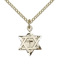 Jewels Obsession Star of David with Cross Pendant | Gold Filled Star of David with Cross Pendant - 18