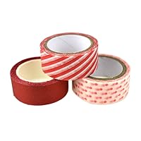 Homeford Arts & Craft Design and Glitter Tape, 3-Piece (Red)