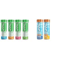 Nuun Hydration Vitamins Electrolyte Tablets, Mixed Fruit, 4 Pack (48 Servings) Hydration Immunity Electrolyte Tablets, Blueberry Tangerine and Orange Citrus Flavors, 2 Pack (20 Servings)
