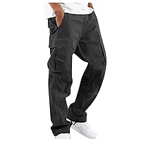 Men's Work Pants Plus Size Casual Solid Trousers Stretch Elastic Waist Drawstring 2024 Trendy Pants