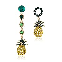 Cubic Zirconia & 18k Gold-Plated Cluster Drop Earrings