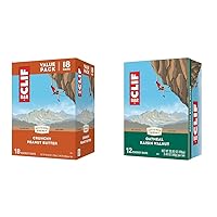 CLIF BARS - Energy Bars - Crunchy Peanut Butter - Made with Organic Oats - Plant Based Food & Oatmeal Raisin Walnut - Made with Organic Oats - 10g Protein - Non-GMO - Plant Based