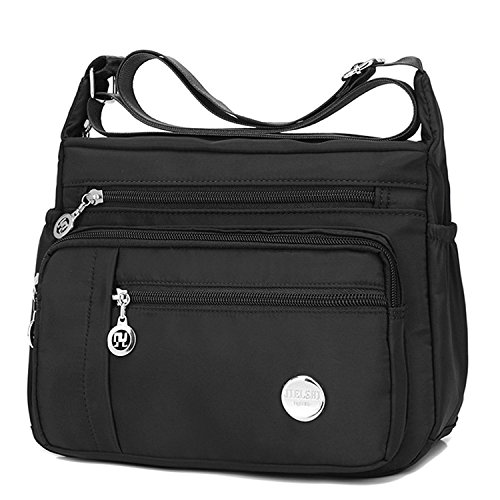 DreamerX Waterproof Nylon Shoulder Crossbody Bags - Lightweight Handbag Zipper Pocket Purse Tote Bag Satchel for Women Lady