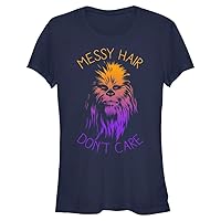 Star Wars Junior's Messy Hairs Graphic Tee, Navy Blue, 2X-Large