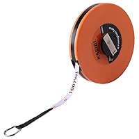 KSEIBI 302940 Closed Reel Long Tape Measure 165 ft Flexible Fiberglass Double Face Printing Inch/Metric for Land, Yard Distance Measurement, and Construction Work (165ft / 50m)