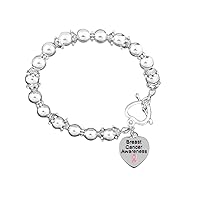 Fundraising For A Cause | Breast Cancer Awareness - Pink Ribbon Awareness Bracelets for Breast Cancer Awareness Month - Perfect for Support Groups, Events and Gift-Giving (1 Bracelet)