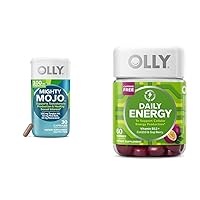 OLLY Mighty Mojo Testosterone, Daily Energy Gummy Vitamin B12, CoQ10, Goji Berry Supplements Bundle, 30 and 60 Count