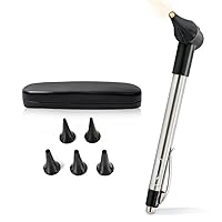 SereneLife Fiber Optic Otoscope Auriscope Kit - Home Internal Ear Inspection Instrument w/ Battery, LED Digital Light, 3X Magnification, Washable Ear Tips for Children, Adults or Pets - SereneLife
